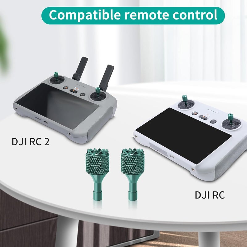 Hanatora عصا التحكم لجهاز DJI RC,RC 2 (Neo,Flip,Air 3S,Air 3,Mini 5/4/3 Pro,Mini 3,Mavic 3 Classic/Pro وحدة تحكم الطائرة بدون طيار), ملحقات عصي التحكم عن بُعد (ذهبي وأخضر) - Image 3